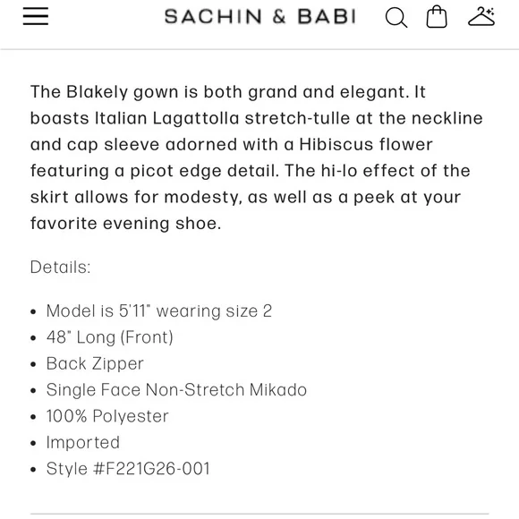 Sachin & Babi Black gown - Picture 6 of 6